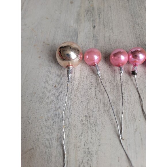 Vintage Mercury pink ball branch pick ornament glass Xmas - Picture 3 of 12